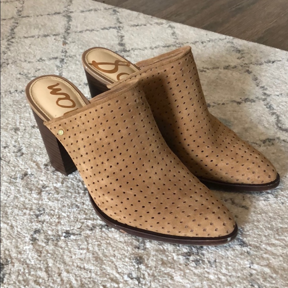 COPY - Sam Edelman perforated suede mules